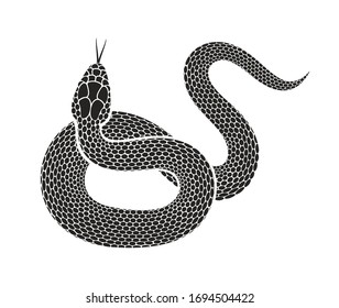 Snake logo. Isolated snake on white background