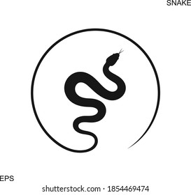 Snake logo. Isolated snake on white background