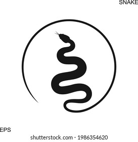 Snake logo. Isolated snake on white background
