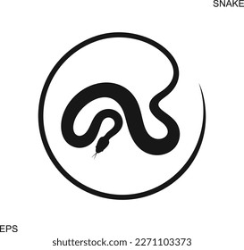 Logo de la serpiente. Serpiente aislada sobre fondo blanco