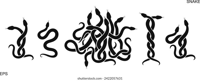 Snake logo. Isolated snake on white background