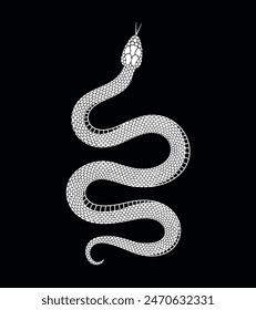 Snake logo. Isolated snake on white background