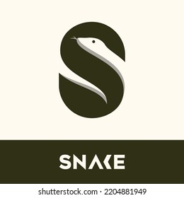 snake logo with letter s concept vector illustration