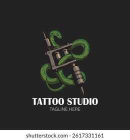SNAKE LOGO AND MACHINE TATTOO

