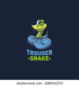 Snake logo mascot trousers illustration