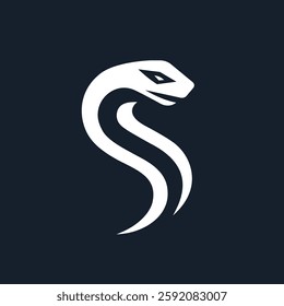 a snake logo on a dark background