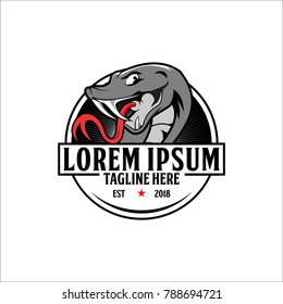 snake logo template, black mamba cartoon vector