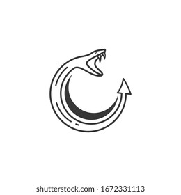 Diseño de ilustración vectorial de la plantilla de logotipo de serpiente