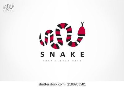 Snake logo vector. Design vector illustration. Striped king snake.