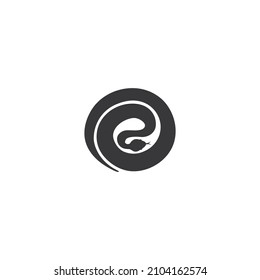 Snake logo vector icon illustration on flat design 