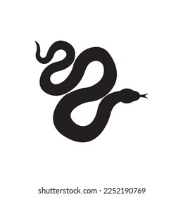 Snake logo vector icon illustration on flat design