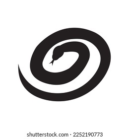 Snake logo vector icon illustration on flat design