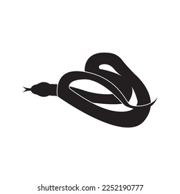 Snake logo vector icon illustration on flat design