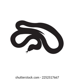 Snake logo vector icon illustration on flat design