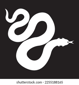 Snake logo vector icon illustration on flat design
