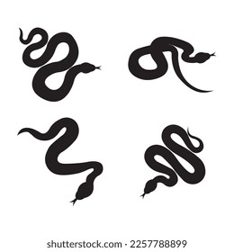 Snake logo vector icon illustration on flat design