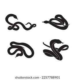 Snake logo vector icon illustration on flat design