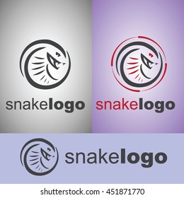 snake logo from wild nature set