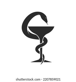 Schlange Logo, Apotheke Logo, Vektorgrafik-Vorlage