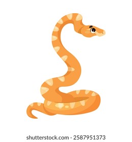 Snake with Long Tail as Tropical Animal and Wild African Fauna Vector Illustration