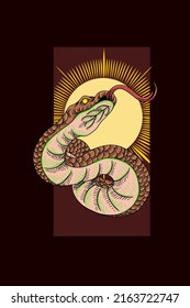 Snake With Long Tongue Vector Illustration