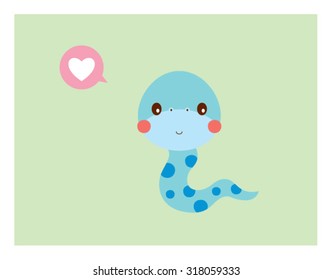 snake love card vector
