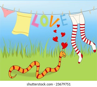 snake in love with a tights - valentine day