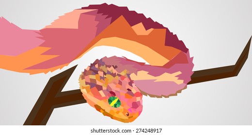 Snake. Low poly design