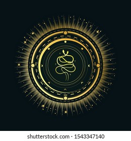 snake and lunar eclipse tattoo