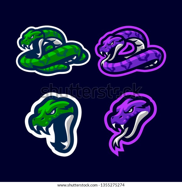 Snake Mascot Bundle Logo Sport Esport Stock Vector (Royalty Free ...