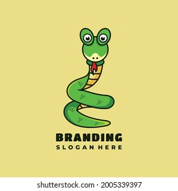 snake mascot character logo design vector illustration