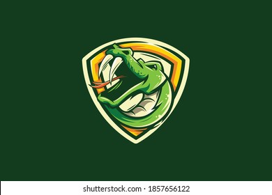 Snake mascot esport team premium logo template