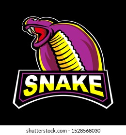 Snake mascot logo design vector with modern illustration concept style for badge, emblem and tshirt printing. Angry snake illustration for sport and esport team