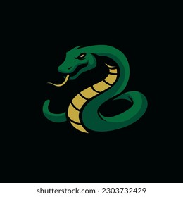 Snake mascot logo Illustration green