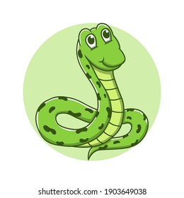 Snake Mascot Logo. Viper Animal Symbol Icon Character Element. Reptile Wildlife Vector Illustration. Anaconda and Python Cartoon Character
