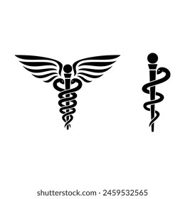 Snake medical, caduceus sign icon vector template