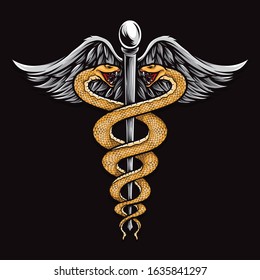 Snake Medical Symbol Vector Logo