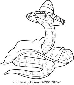 Snake Mexican hat Animal Vector Graphic Art Illustration