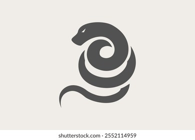 Snake minimalist silhouette logo vector