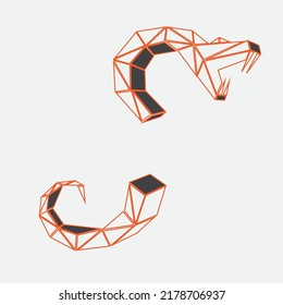 snake mosaic, vector logo icon