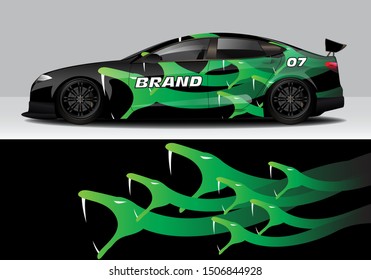 Snake Motif Car Wrap Vector Design Template. Eps10