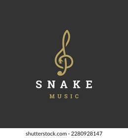 Snake music note logo icon design template flat vector
