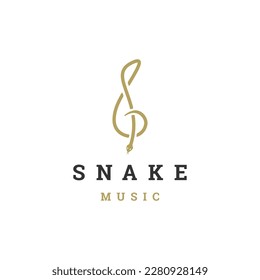 Snake music note logo icon design template flat vector