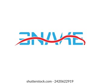 Snake nagative space creative  text logo.