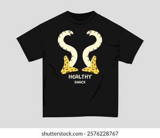 Snake Naive cartoon vector t shirt design, Naive funny cartoon graphic t-shirt. Art design for clothing design. Apparel design.