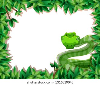 Una serpiente en la ilustración de un marco natural