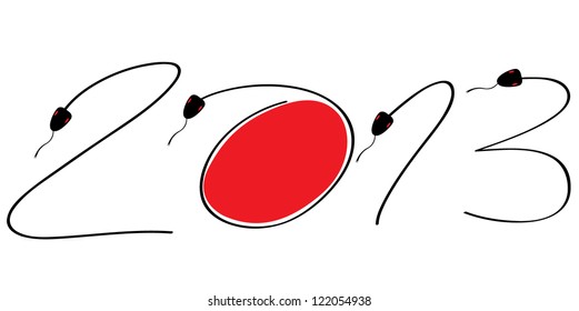 Snake new year 2013 EPS10 vector