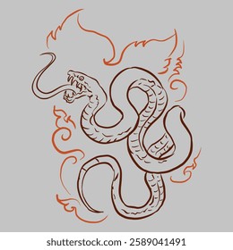 Snake for new year card vector for card, decoration, illustration