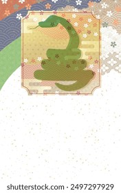 Snake New Year's card Cherry blossom Background