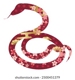 Snake New Year's card Cherry blossom Icon